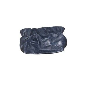 Anthropologie Blue Vegan Faux Ruffle Clutch Going‎ Out Party